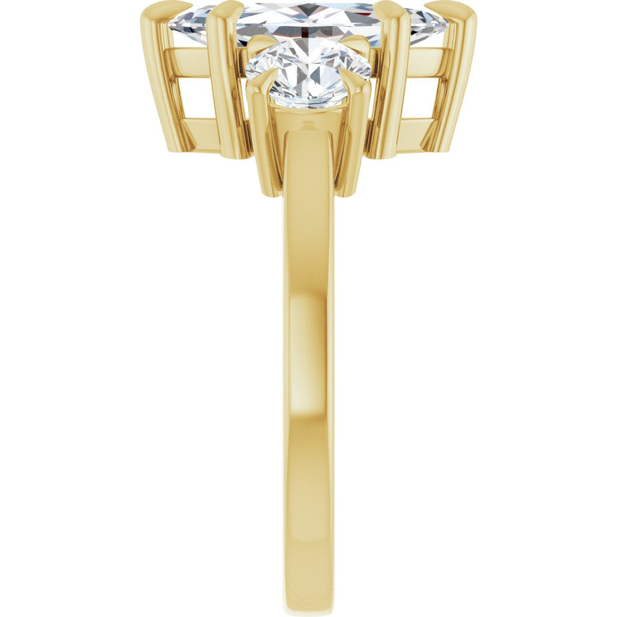 Marquise Three-Stone Engagement Ring Semi-Mount - gallery - Series 126029
