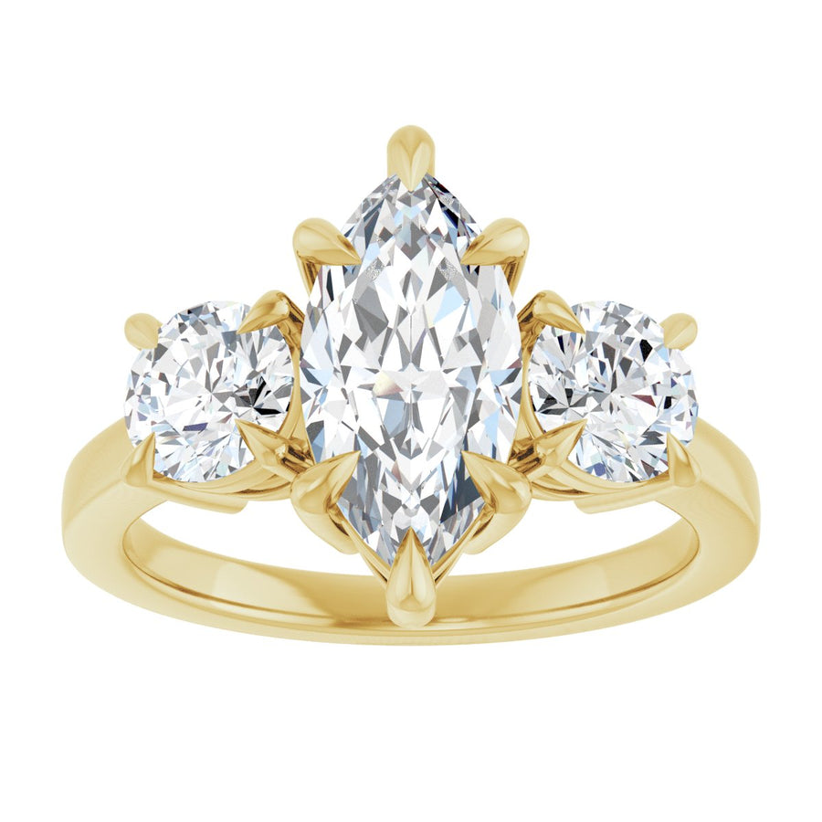 Marquise Three-Stone Engagement Ring Semi-Mount - gallery - Series 126029