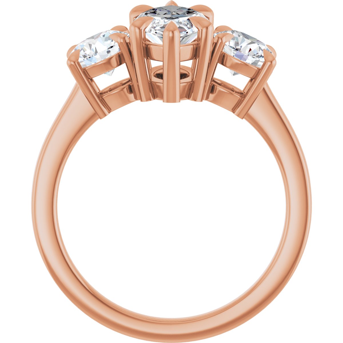 Marquise Three-Stone Engagement Ring Semi-Mount - gallery - Series 126029