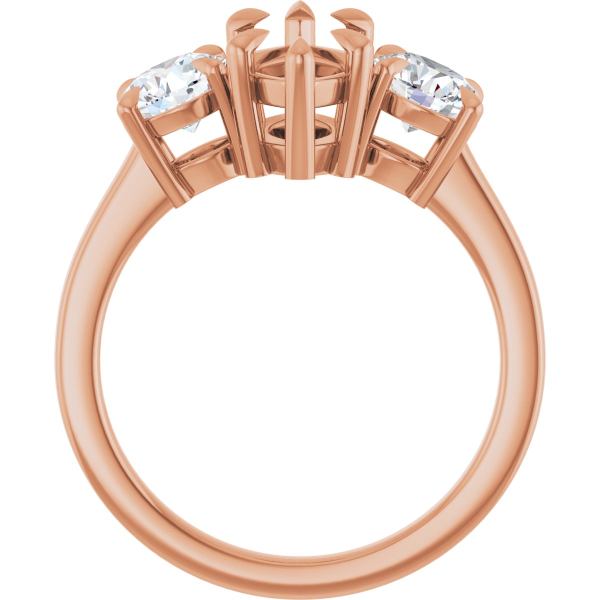 Marquise Three-Stone Engagement Ring Semi-Mount - gallery - Series 126029
