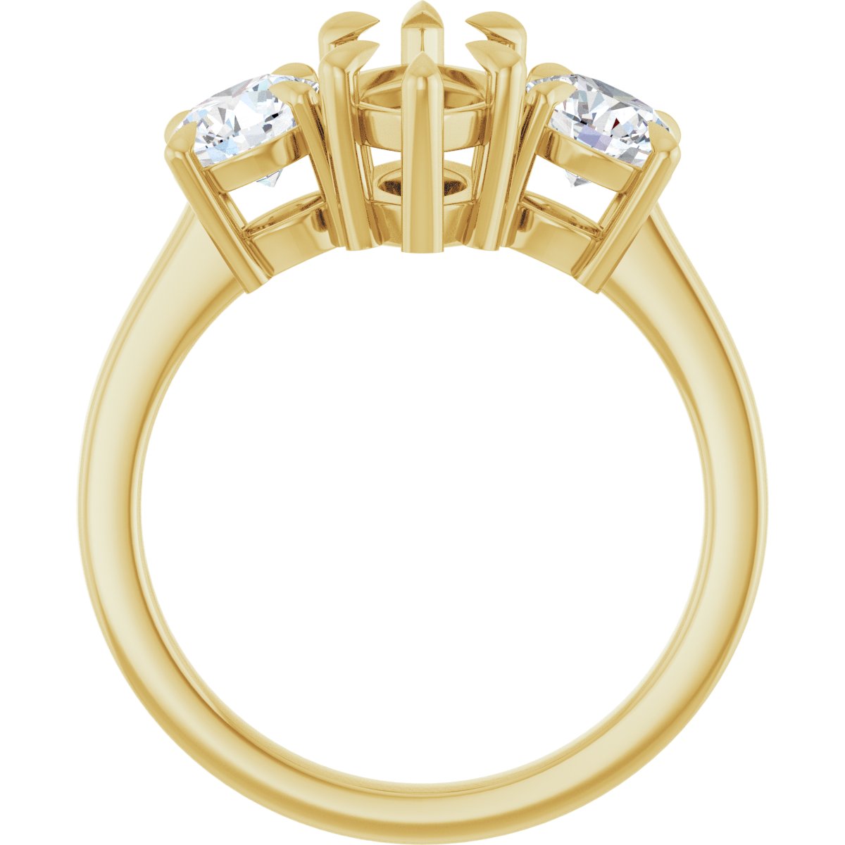 Marquise Three-Stone Engagement Ring Semi-Mount - gallery - Series 126029
