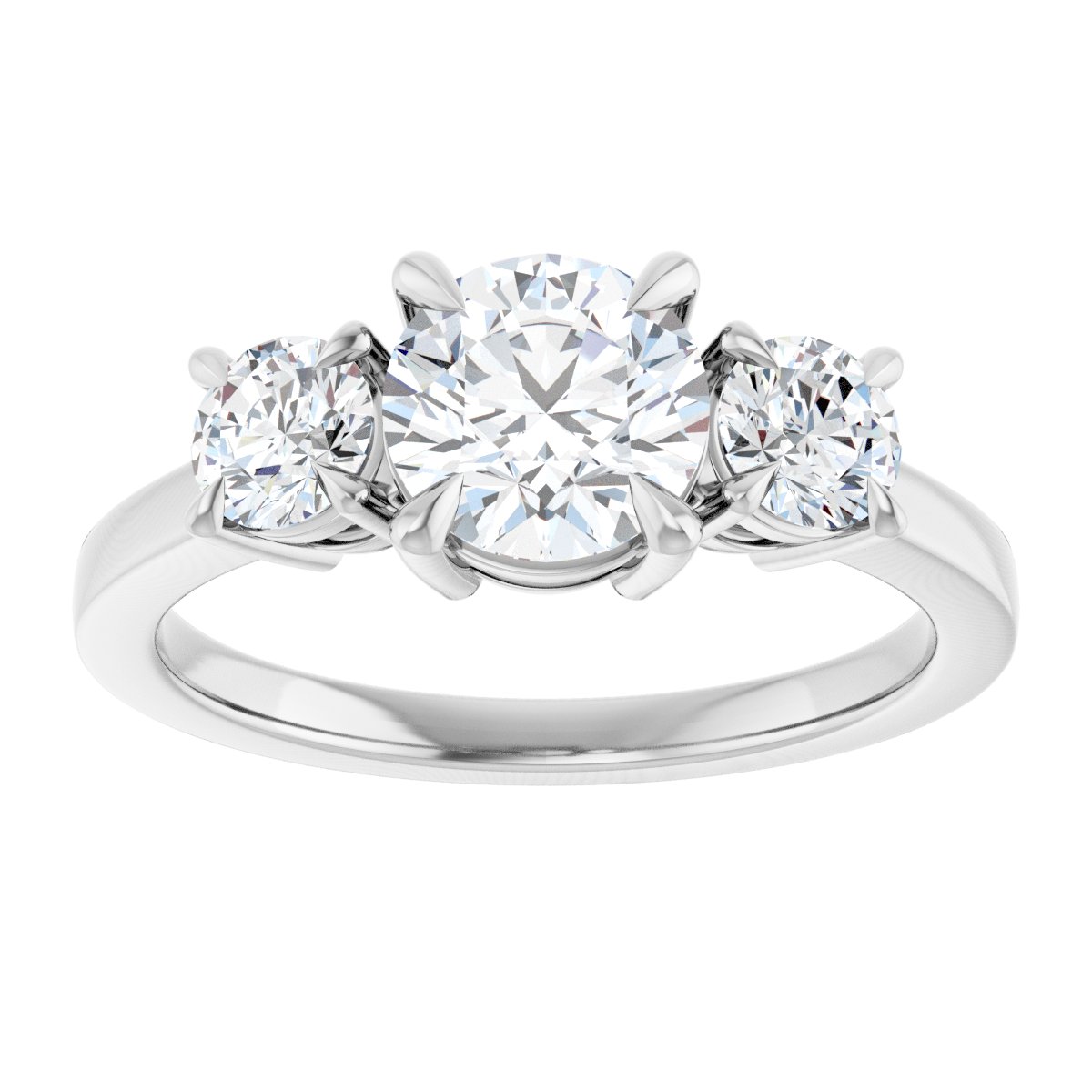 Round Three-Stone Engagement Ring Semi-Mount - gallery - Series 126029