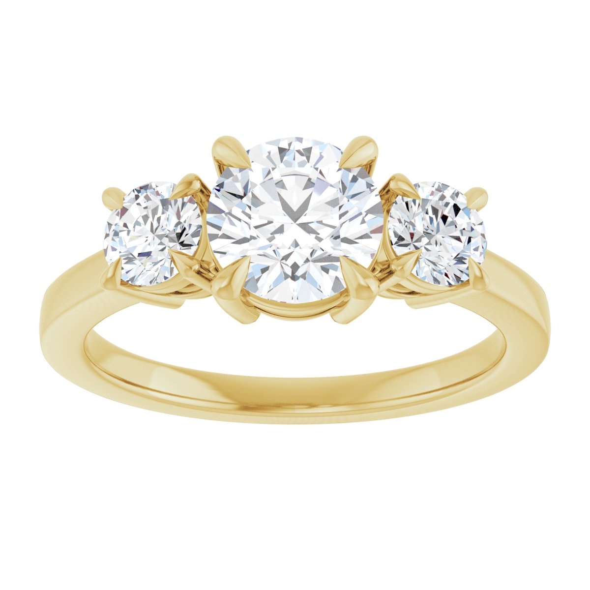 Round Three-Stone Engagement Ring Semi-Mount - gallery - Series 126029