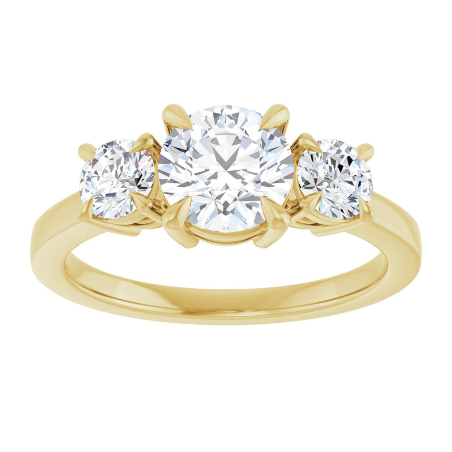Round Three-Stone Engagement Ring Semi-Mount - gallery - Series 126029
