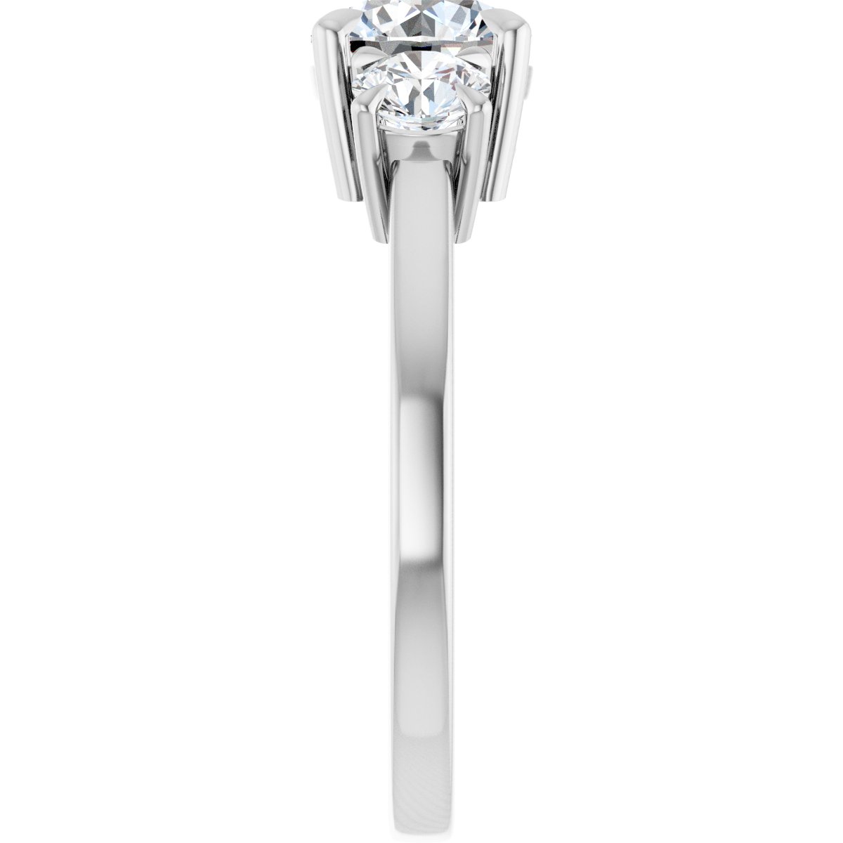 Round Three-Stone Engagement Ring Semi-Mount - gallery - Series 126029