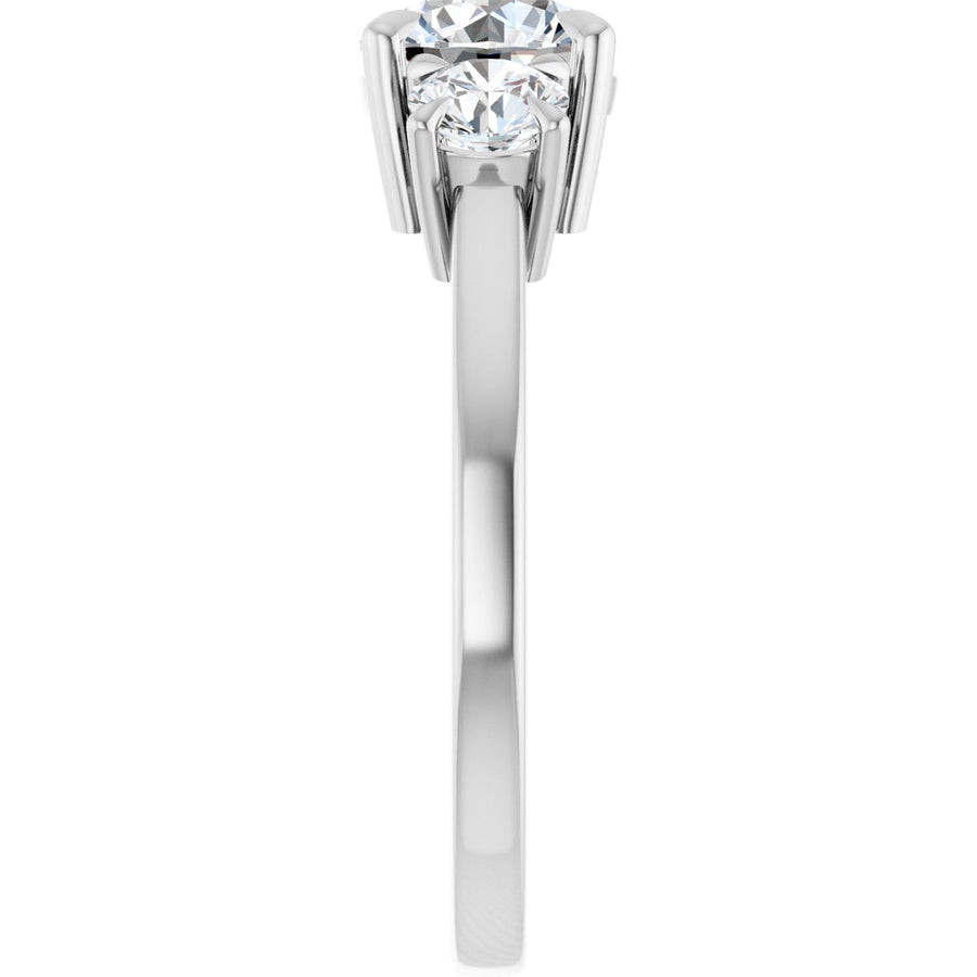 Round Three-Stone Engagement Ring Semi-Mount - gallery - Series 126029