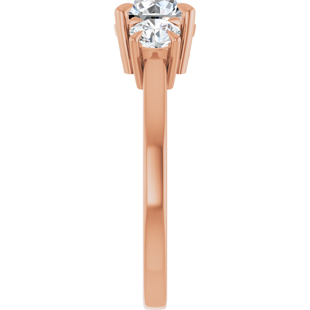 Round Three-Stone Engagement Ring Semi-Mount - gallery - Series 126029