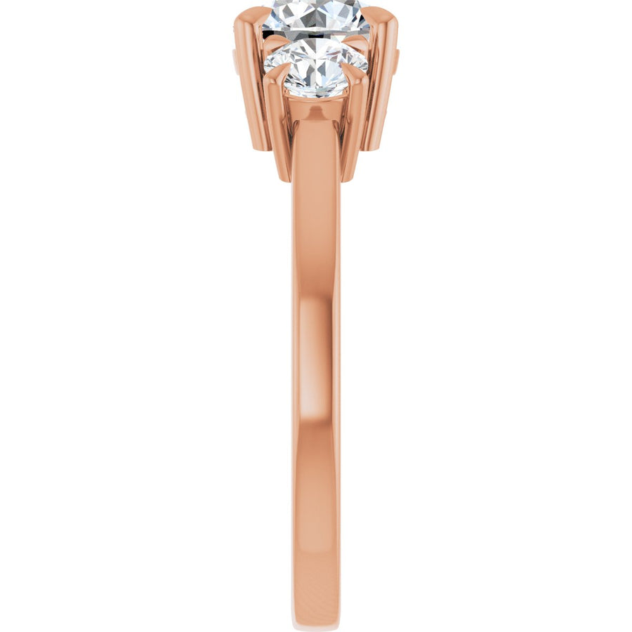 Round Three-Stone Engagement Ring Semi-Mount - gallery - Series 126029