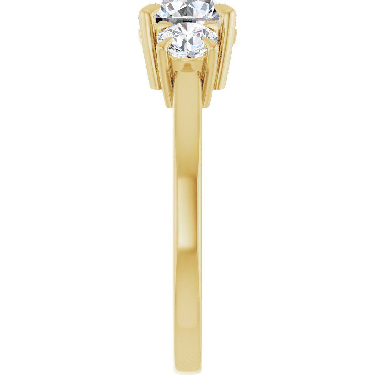 Round Three-Stone Engagement Ring Semi-Mount - gallery - Series 126029