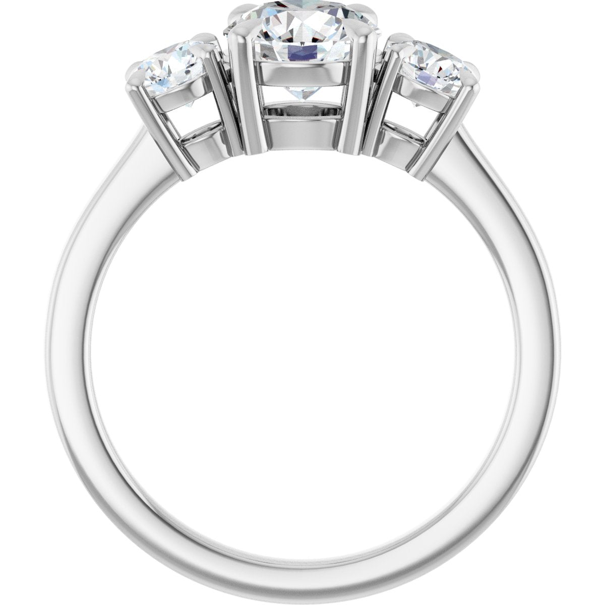 Round Three-Stone Engagement Ring Semi-Mount - gallery - Series 126029