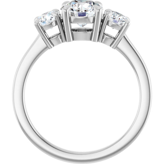 Round Three-Stone Engagement Ring Semi-Mount - gallery - Series 126029
