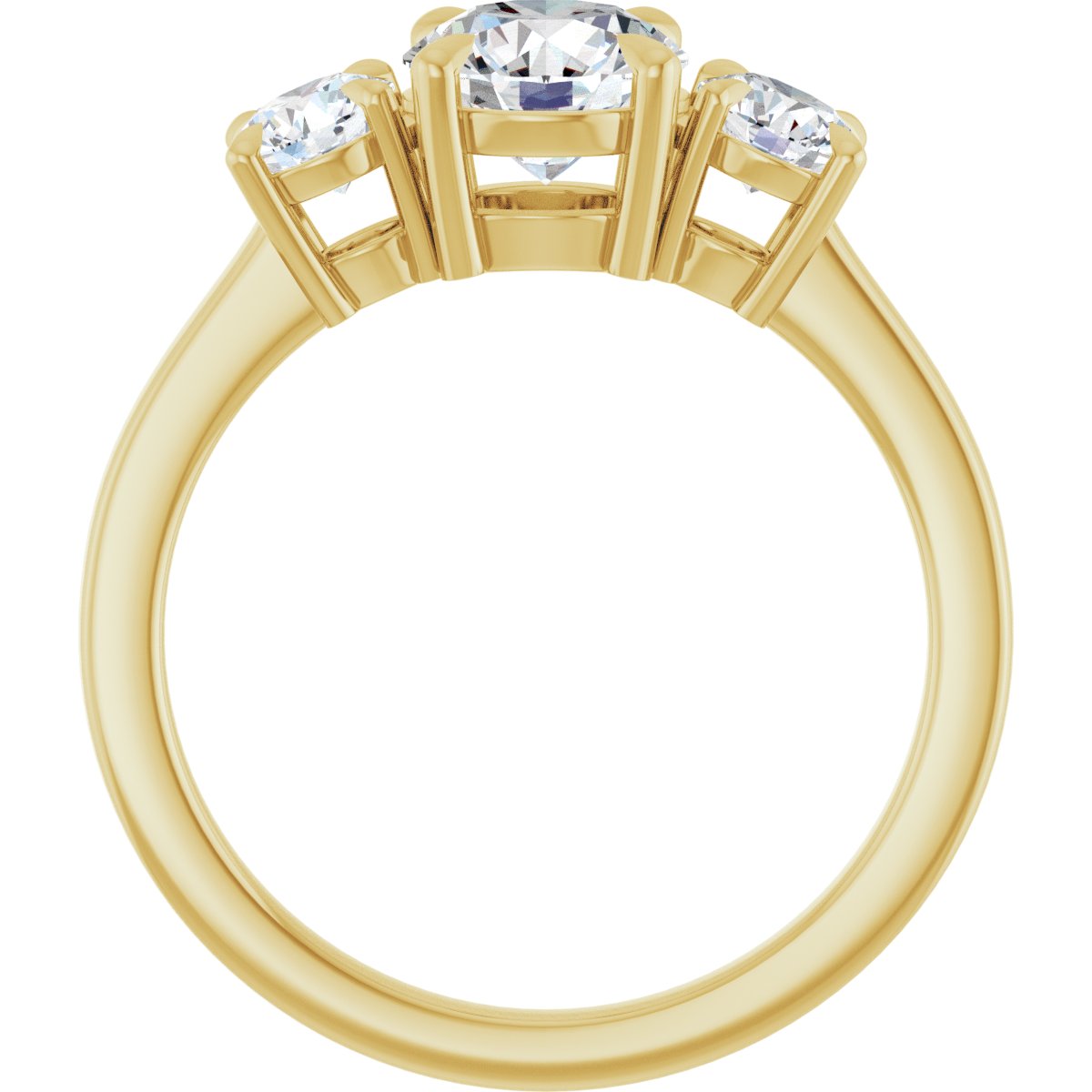 Round Three-Stone Engagement Ring Semi-Mount - gallery - Series 126029