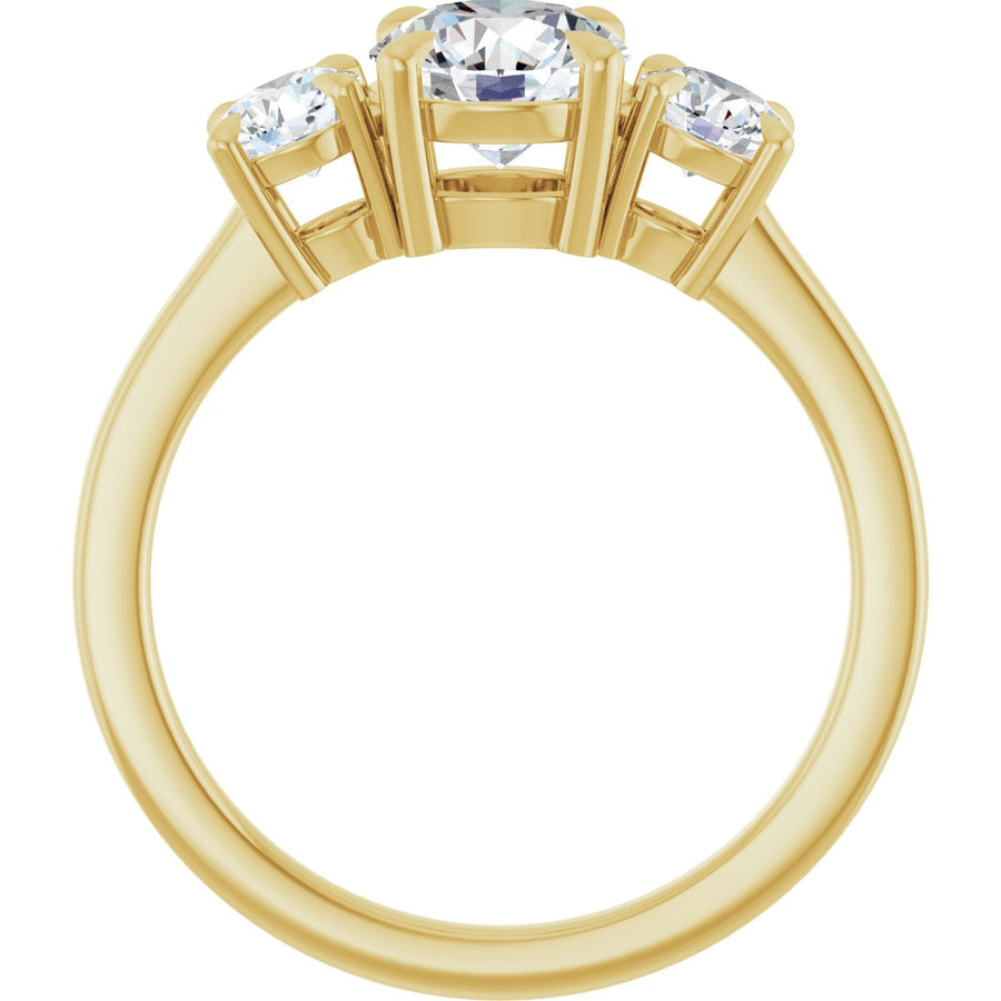 Round Three-Stone Engagement Ring Semi-Mount - gallery - Series 126029