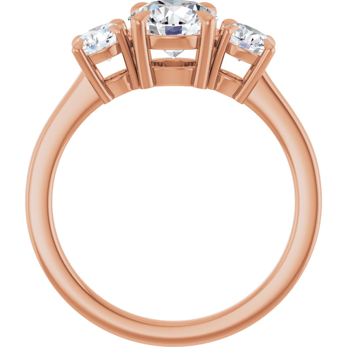 Round Three-Stone Engagement Ring Semi-Mount - gallery - Series 126029