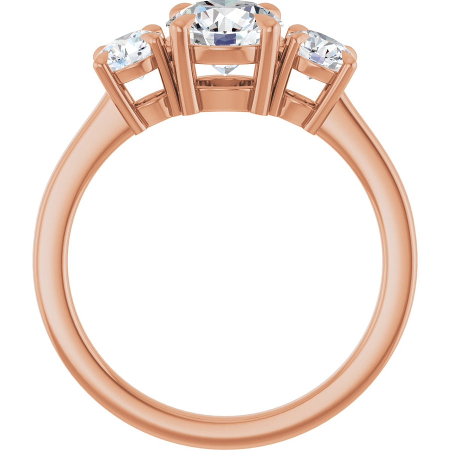 Round Three-Stone Engagement Ring Semi-Mount - gallery - Series 126029