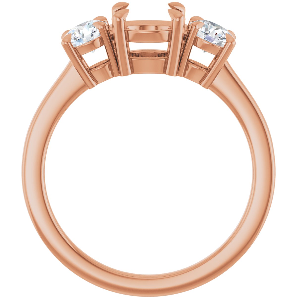 Round Three-Stone Engagement Ring Semi-Mount - gallery - Series 126029
