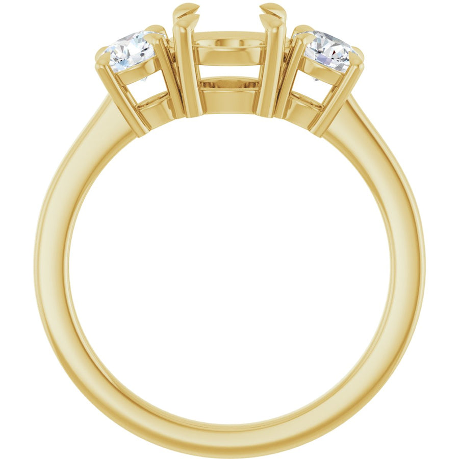 Round Three-Stone Engagement Ring Semi-Mount - gallery - Series 126029