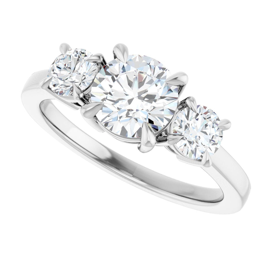 Round Three-Stone Engagement Ring Semi-Mount - gallery - Series 126029