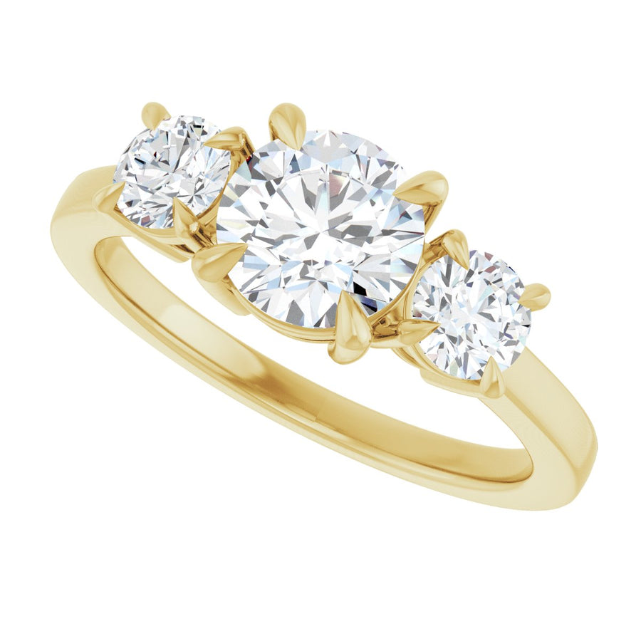 Round Three-Stone Engagement Ring Semi-Mount - gallery - Series 126029