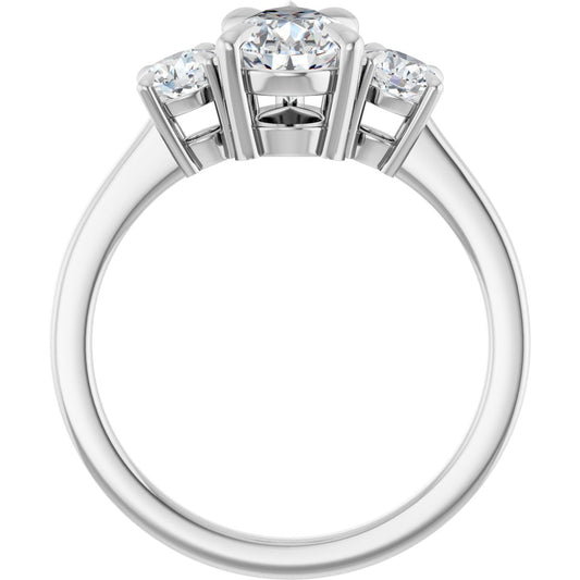 Pear Three-Stone Engagement Ring Semi-Mount - gallery - Series 126029