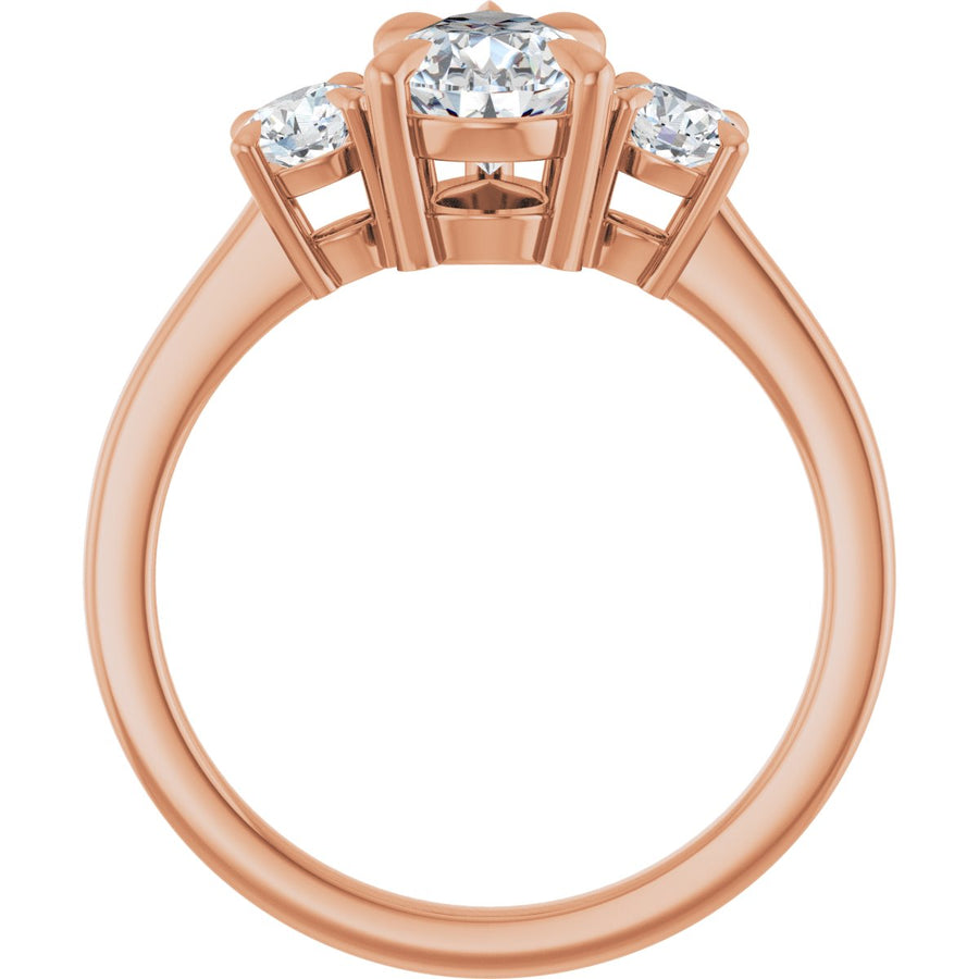 Pear Three-Stone Engagement Ring Semi-Mount - gallery - Series 126029