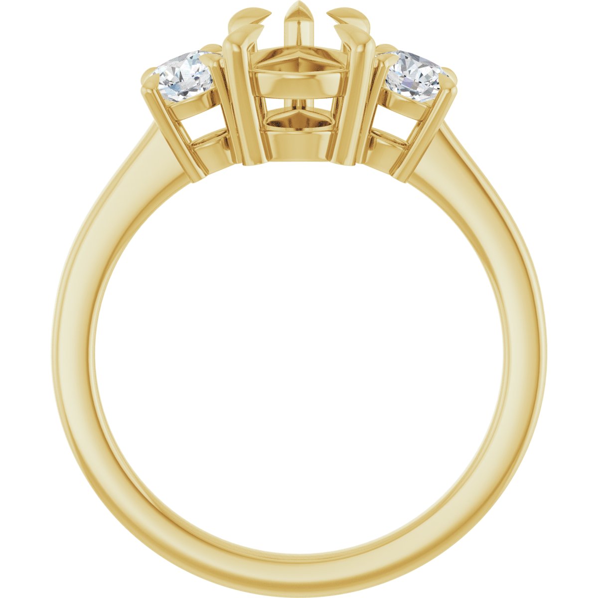 Pear Three-Stone Engagement Ring Semi-Mount - gallery - Series 126029