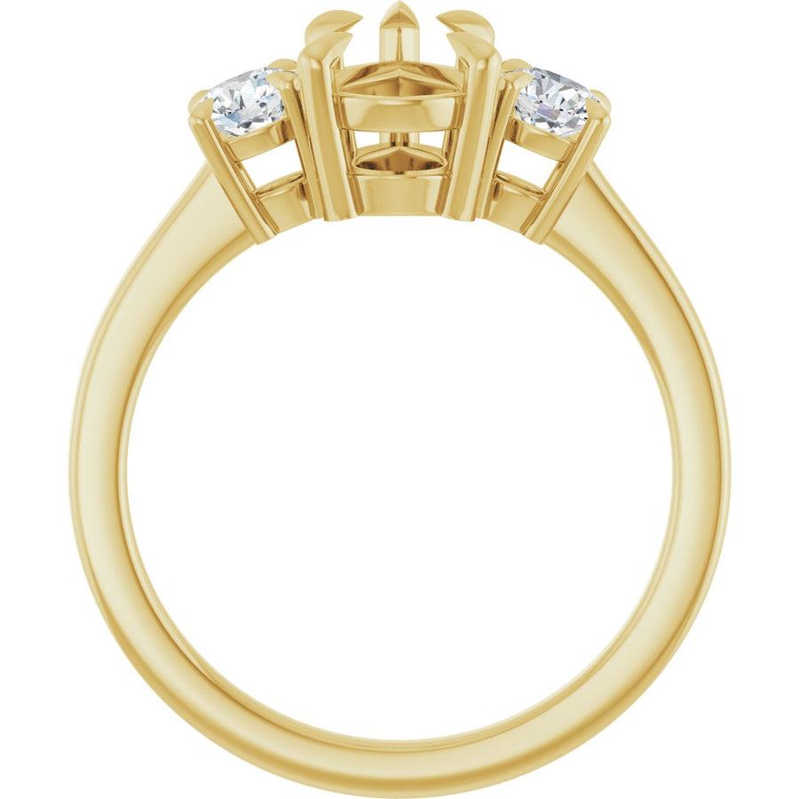 Pear Three-Stone Engagement Ring Semi-Mount - gallery - Series 126029