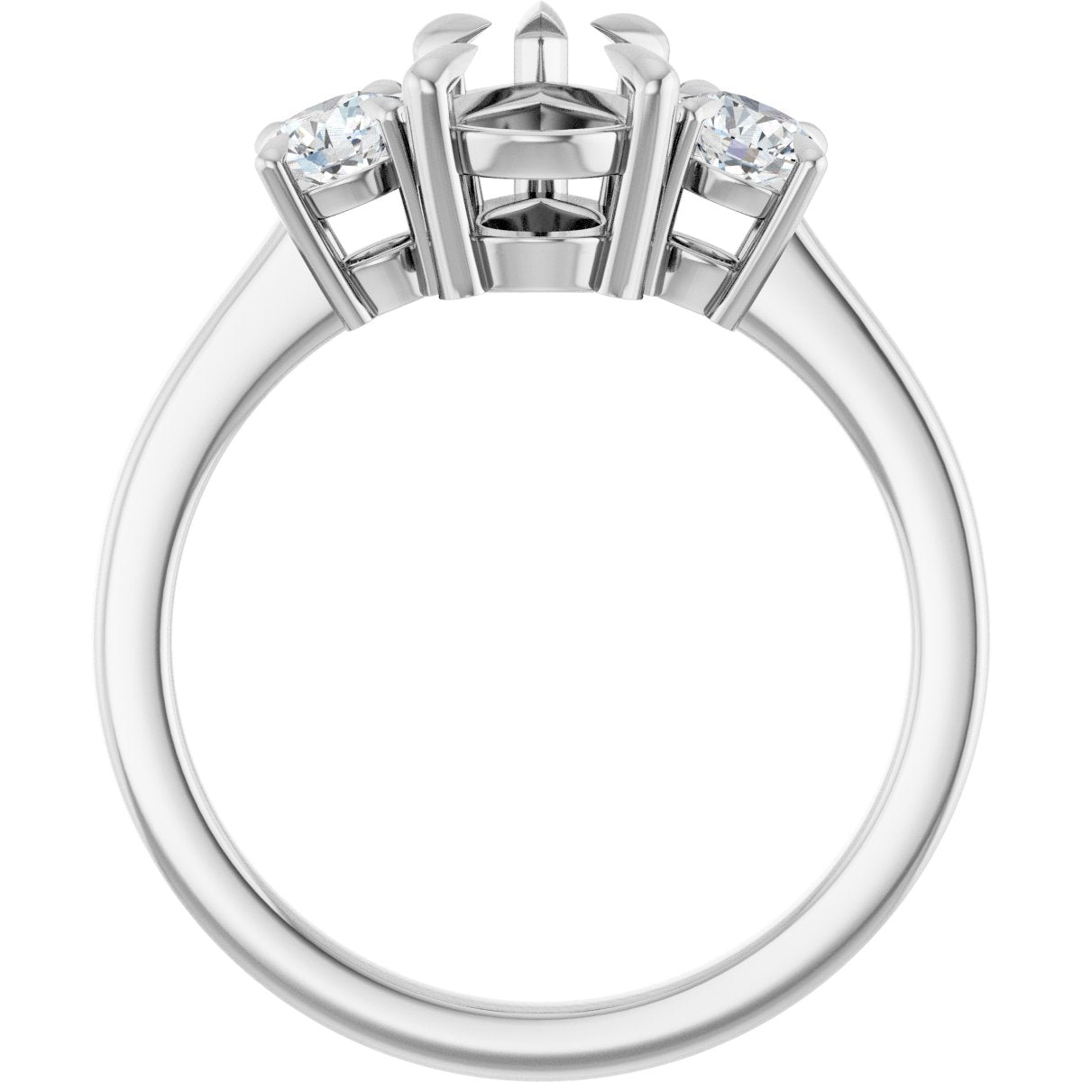 Pear Three-Stone Engagement Ring Semi-Mount - gallery - Series 126029