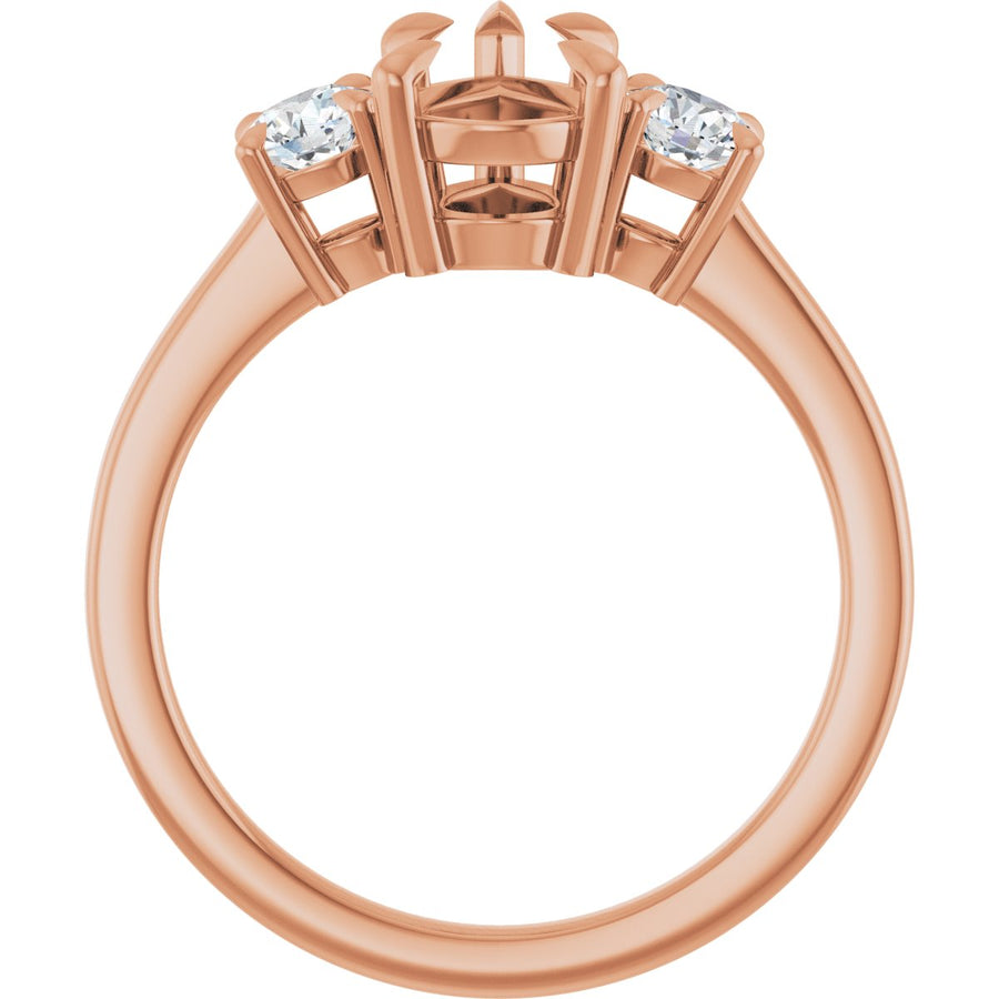 Pear Three-Stone Engagement Ring Semi-Mount - gallery - Series 126029