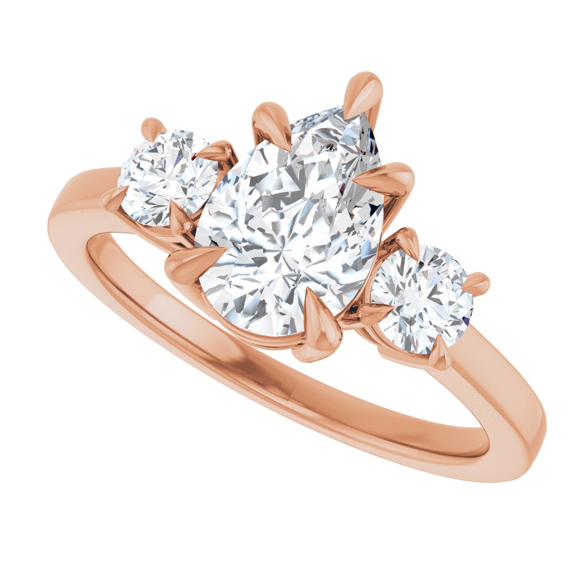Pear Three-Stone Engagement Ring Semi-Mount - gallery - Series 126029