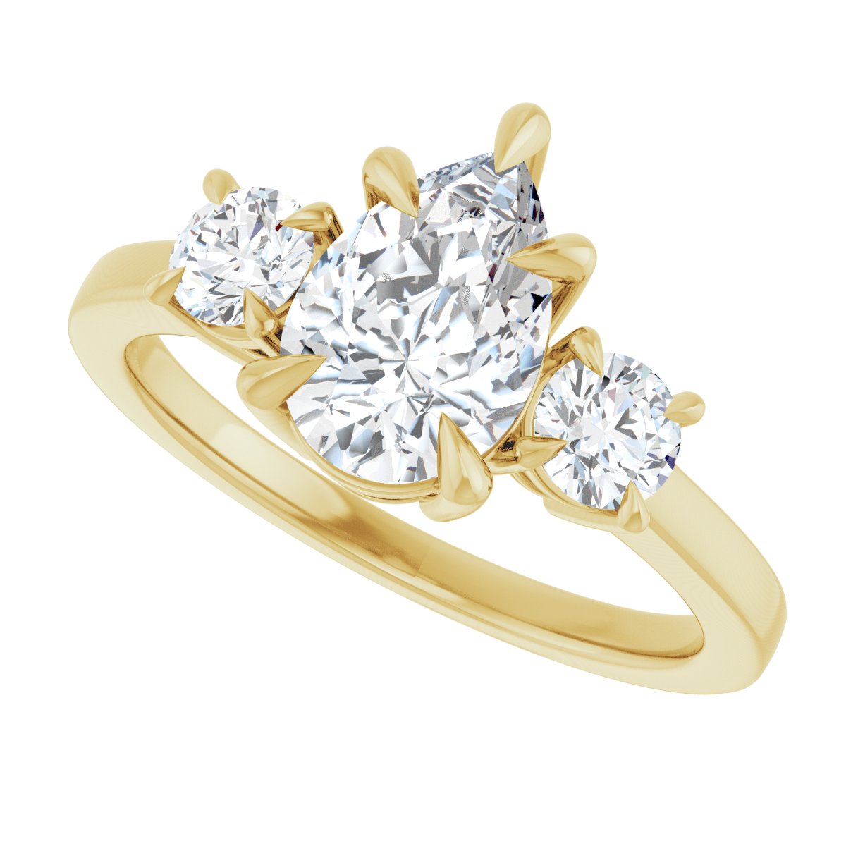 Pear Three-Stone Engagement Ring Semi-Mount - gallery - Series 126029