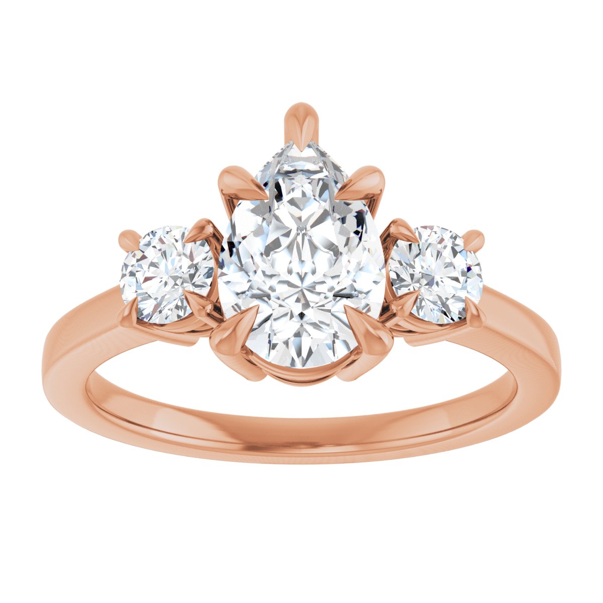 Pear Three-Stone Engagement Ring Semi-Mount - gallery - Series 126029