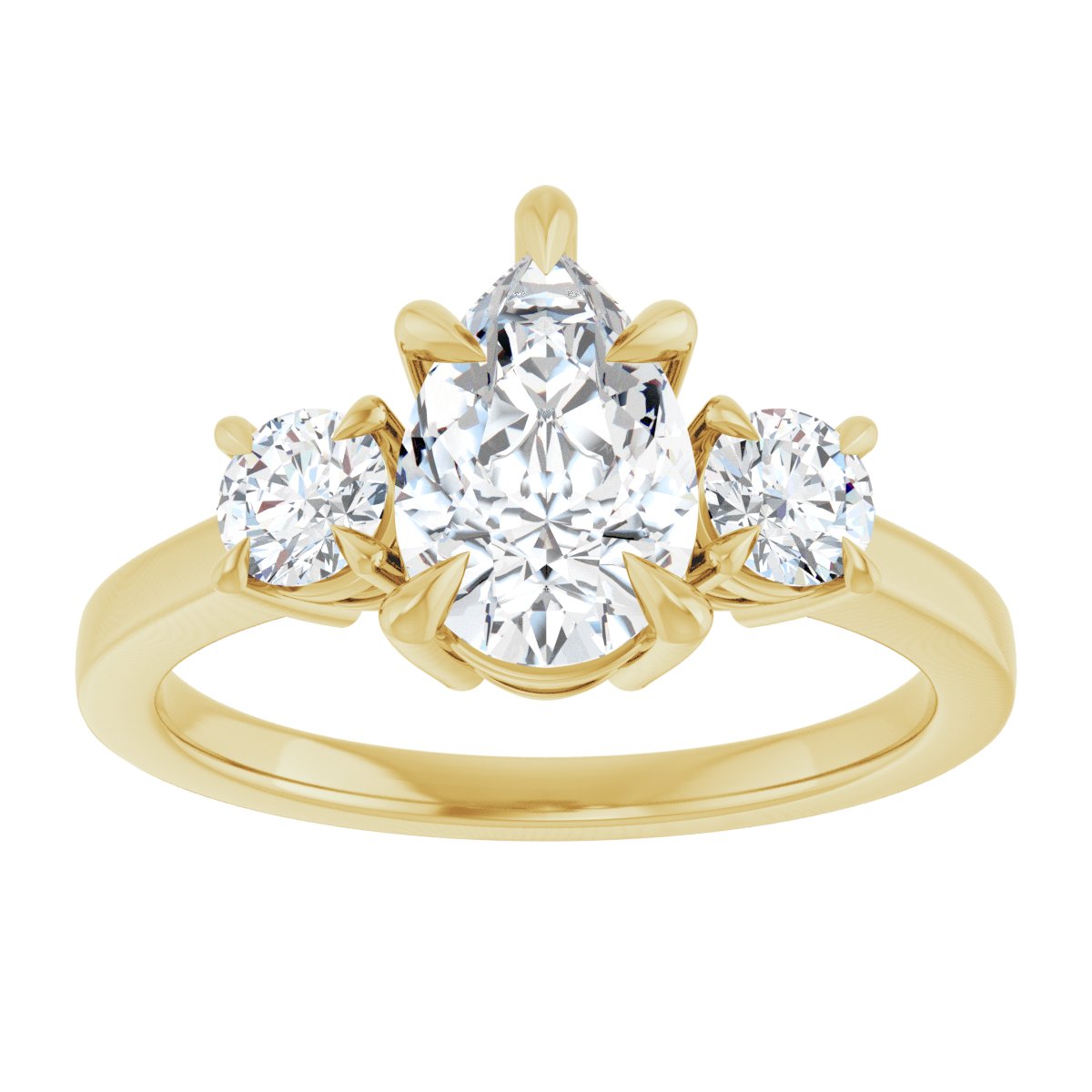 Pear Three-Stone Engagement Ring Semi-Mount - gallery - Series 126029