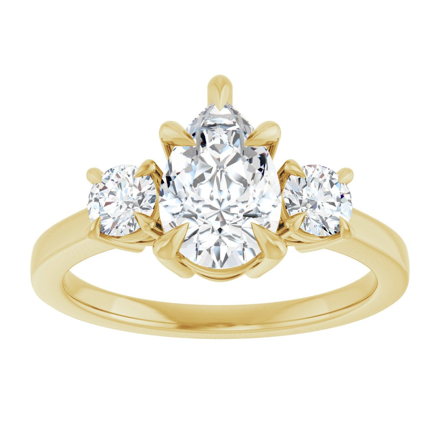 Pear Three-Stone Engagement Ring Semi-Mount - gallery - Series 126029