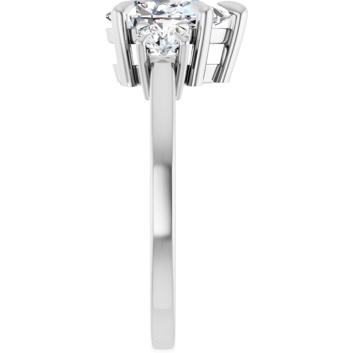Pear Three-Stone Engagement Ring Semi-Mount - gallery - Series 126029