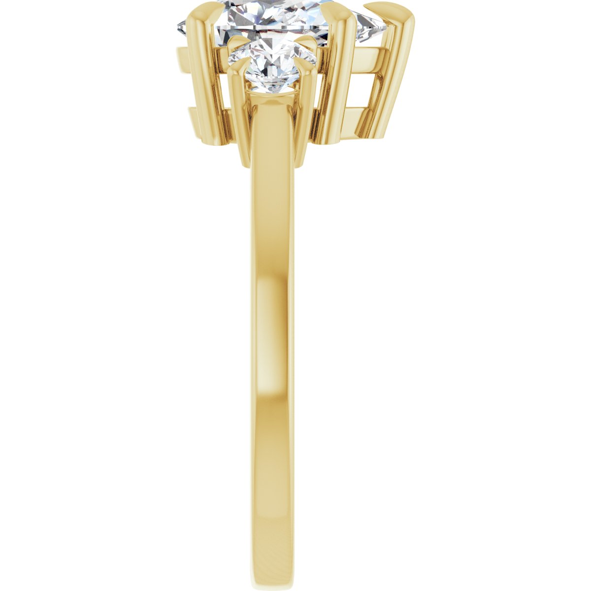 Pear Three-Stone Engagement Ring Semi-Mount - gallery - Series 126029