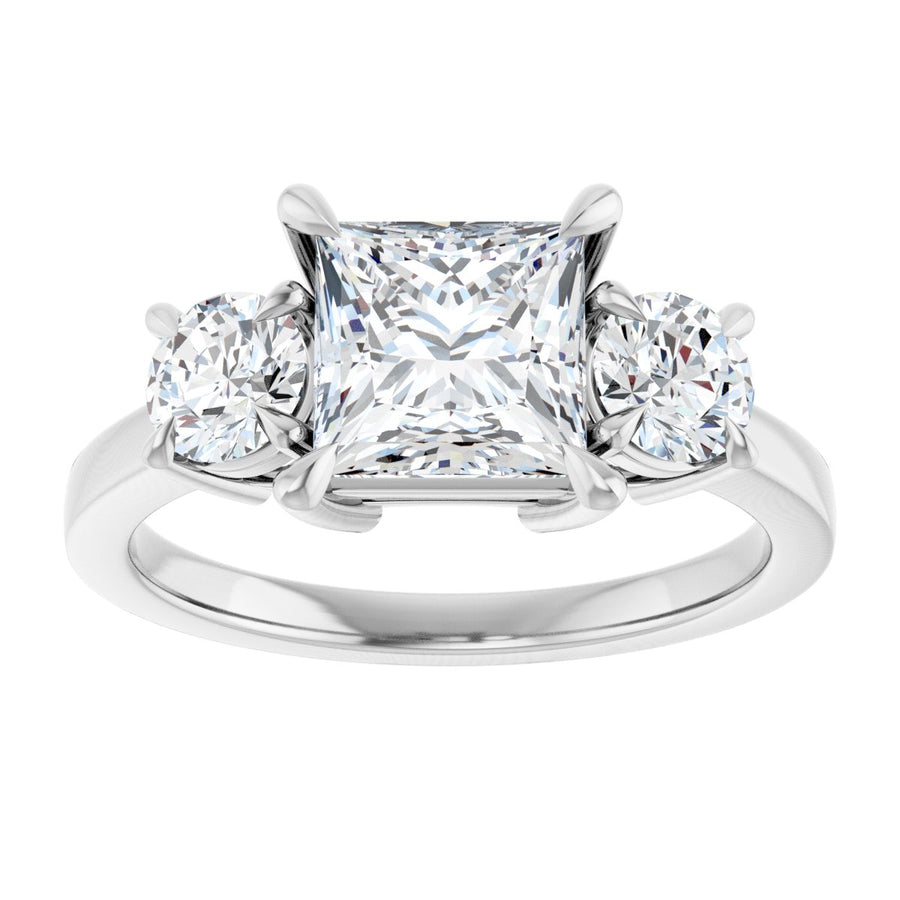 Square Three-Stone Engagement Ring Semi-Mount - gallery - Series 126029