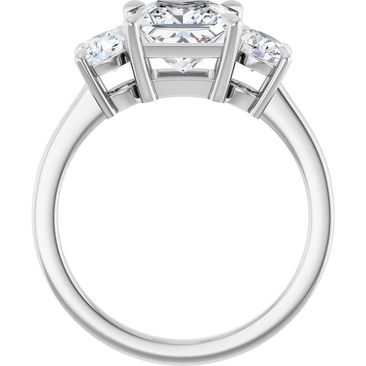 Square Three-Stone Engagement Ring Semi-Mount - gallery - Series 126029
