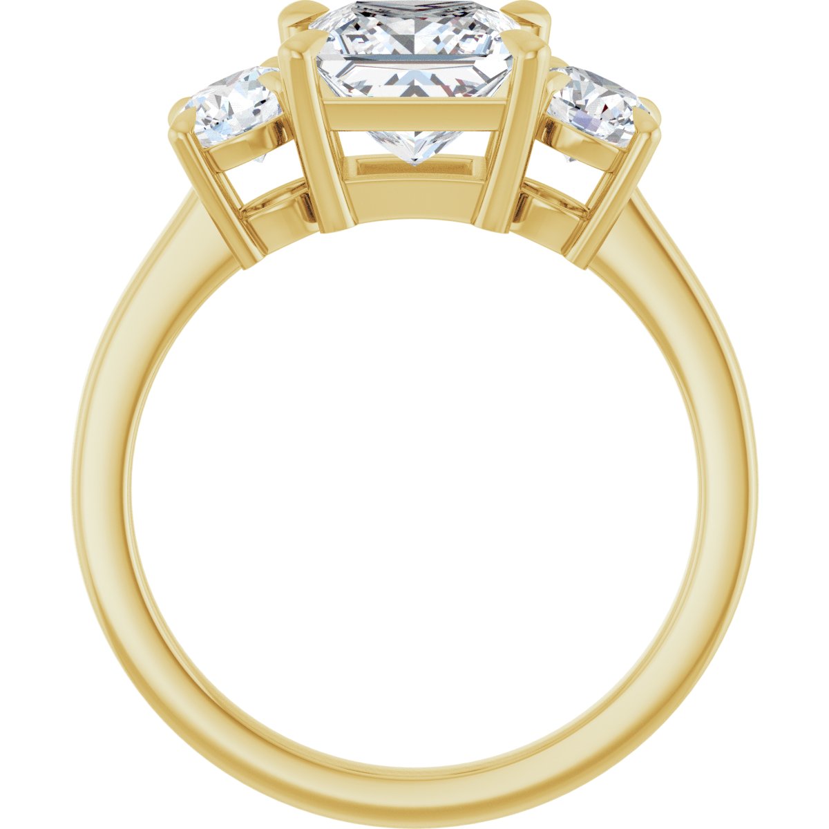 Square Three-Stone Engagement Ring Semi-Mount - gallery - Series 126029