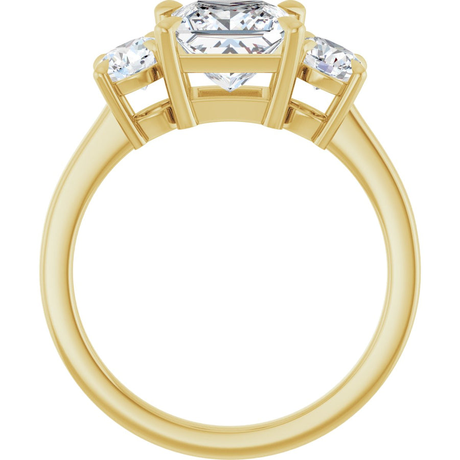 Square Three-Stone Engagement Ring Semi-Mount - gallery - Series 126029