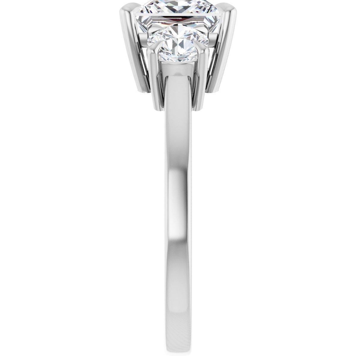 Square Three-Stone Engagement Ring Semi-Mount - gallery - Series 126029
