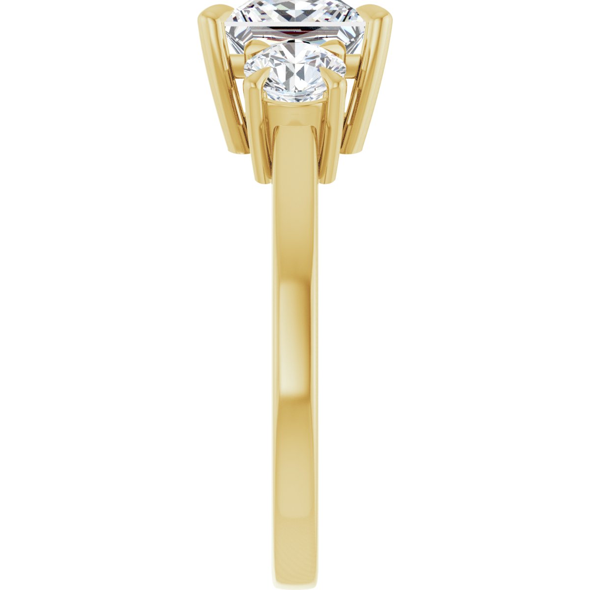 Square Three-Stone Engagement Ring Semi-Mount - gallery - Series 126029