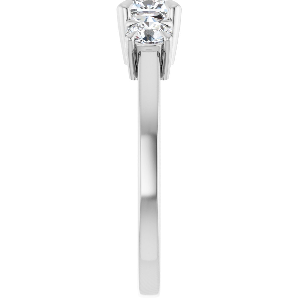 Cushion Three-Stone Engagement Ring Semi-Mount - gallery - Series 126029