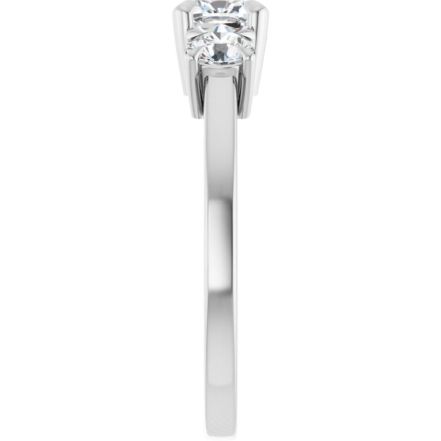 Cushion Three-Stone Engagement Ring Semi-Mount - gallery - Series 126029