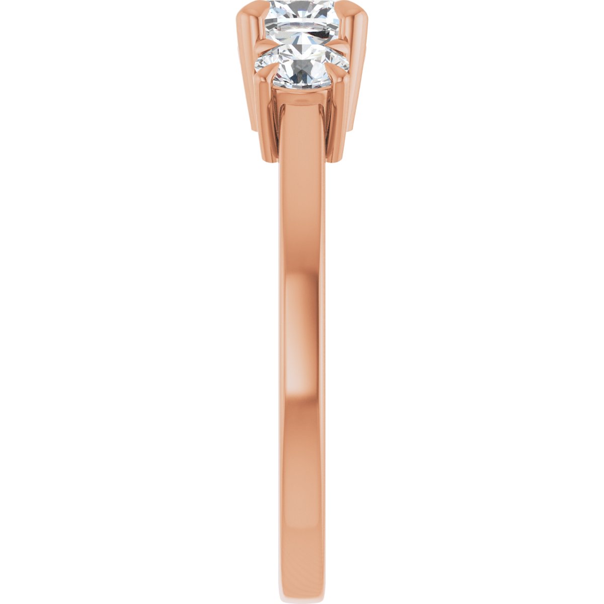 Cushion Three-Stone Engagement Ring Semi-Mount - gallery - Series 126029