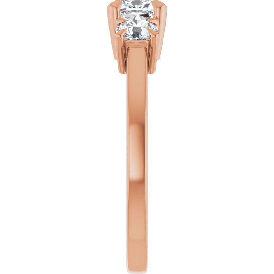 Cushion Three-Stone Engagement Ring Semi-Mount - gallery - Series 126029
