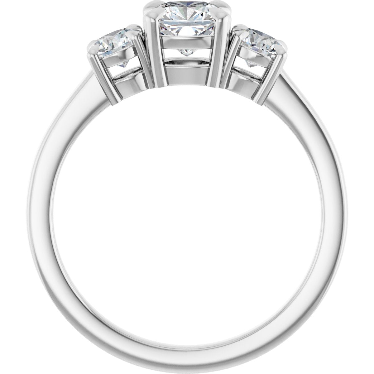 Cushion Three-Stone Engagement Ring Semi-Mount - gallery - Series 126029