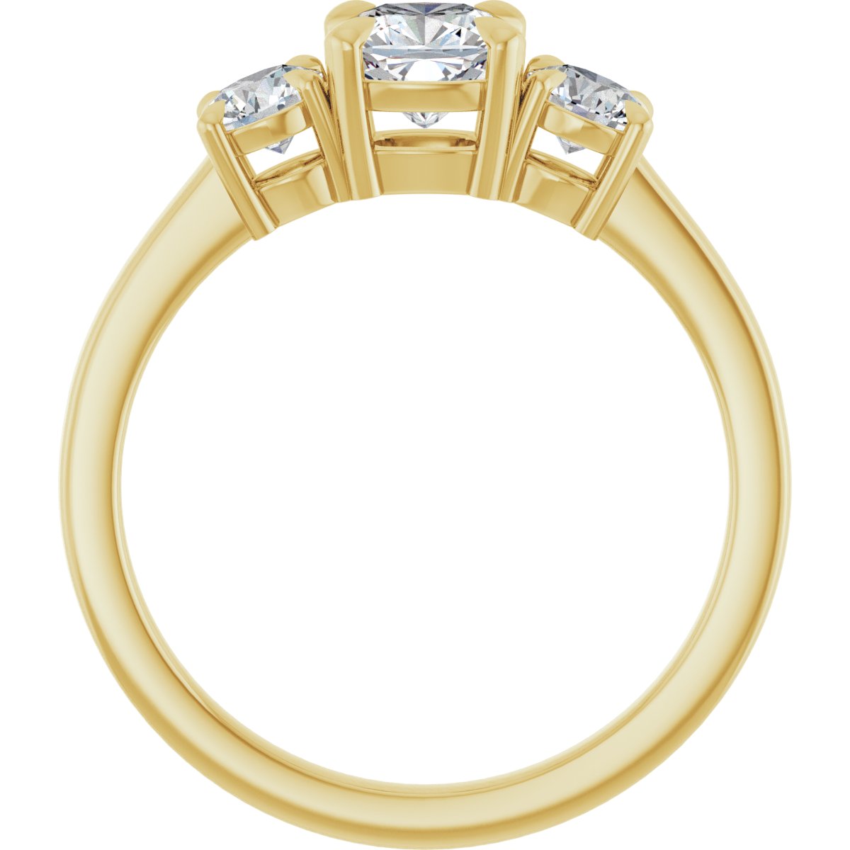 Cushion Three-Stone Engagement Ring Semi-Mount - gallery - Series 126029