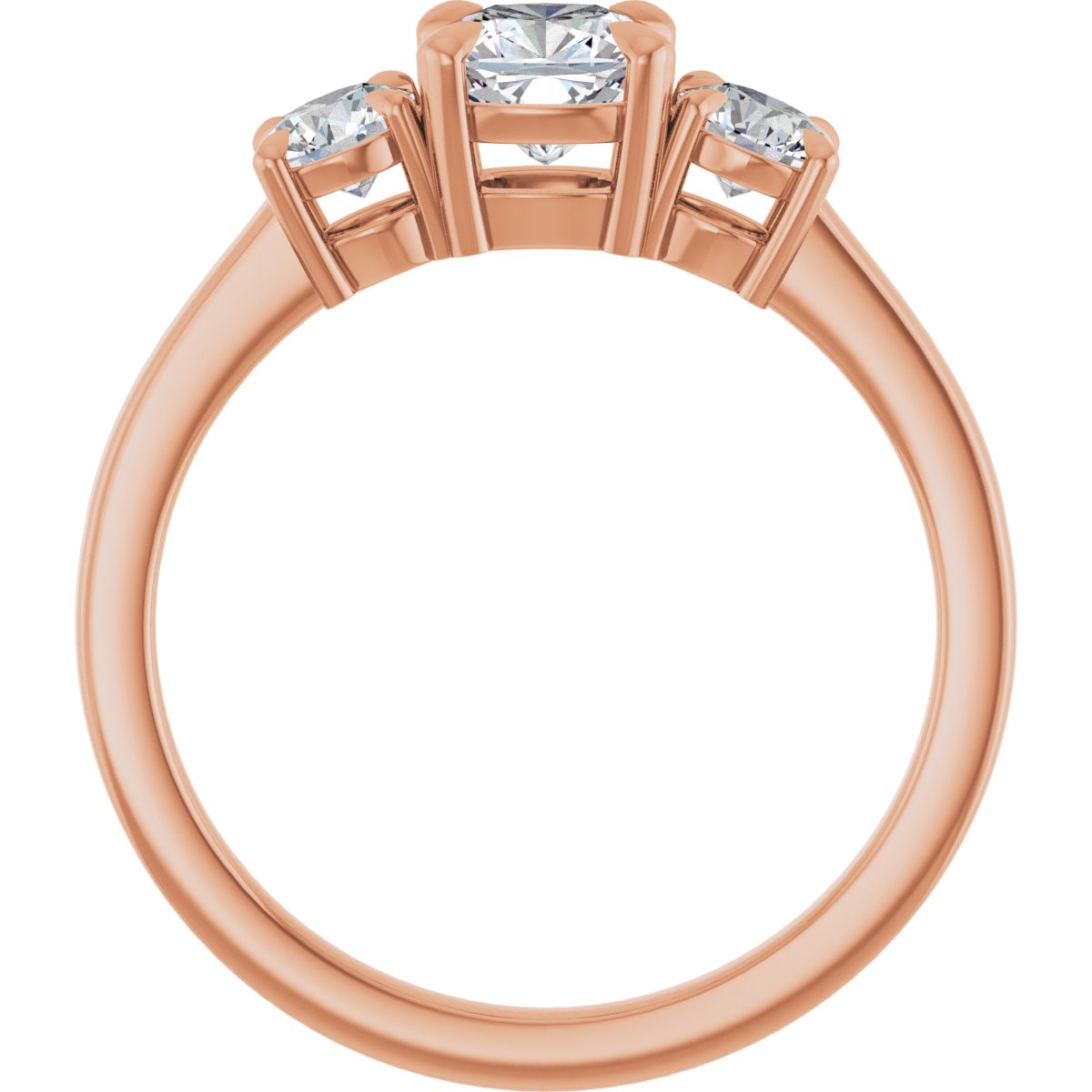 Cushion Three-Stone Engagement Ring Semi-Mount - gallery - Series 126029