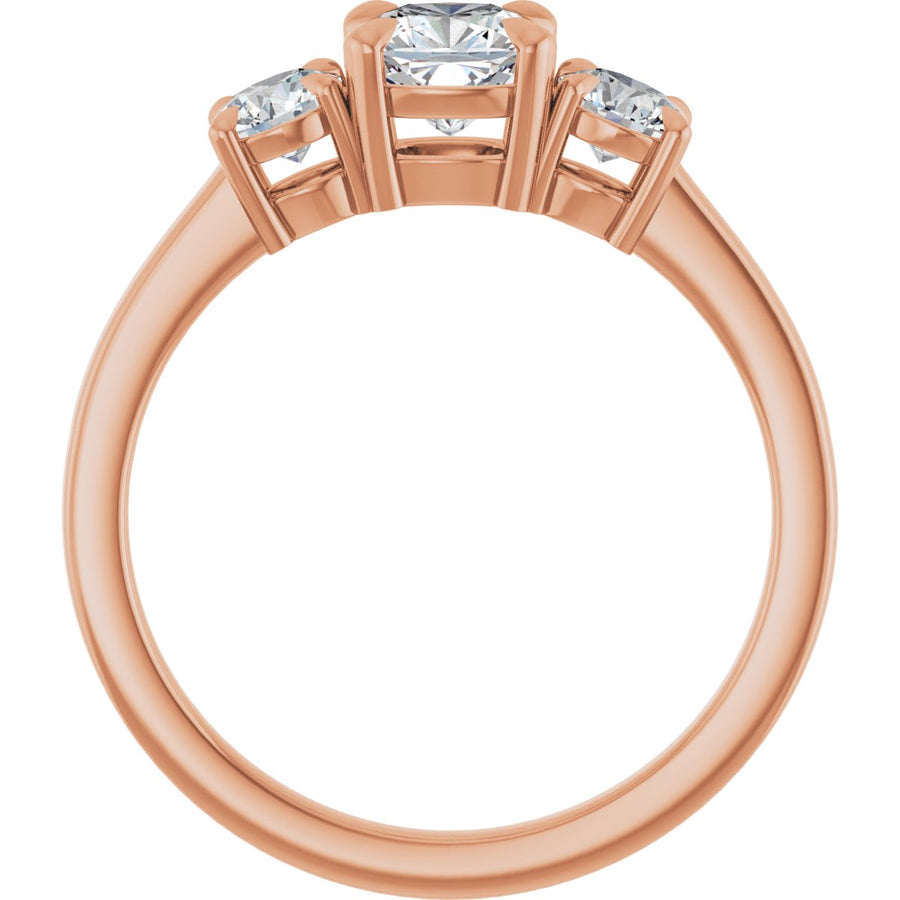 Cushion Three-Stone Engagement Ring Semi-Mount - gallery - Series 126029